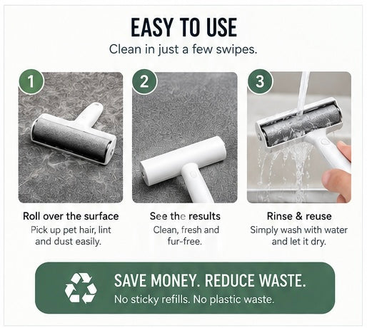 2-in-1 Reusable Pet Hair Remover Roller